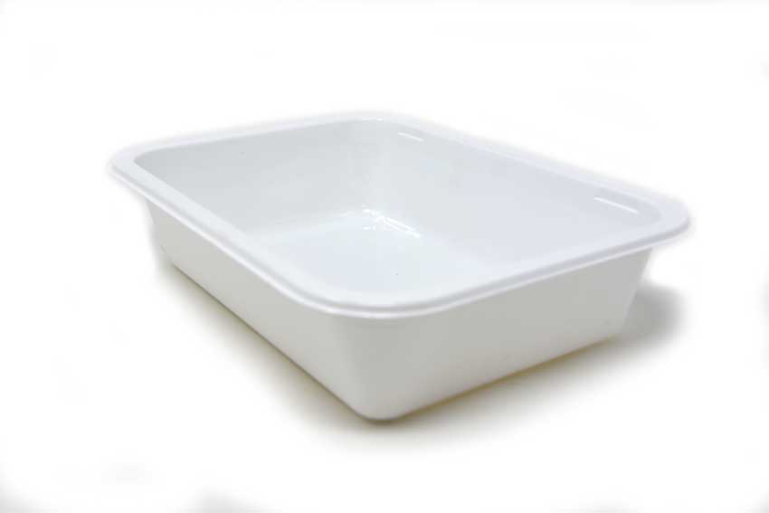 White Single Compartment Tray 1057-1 view 3