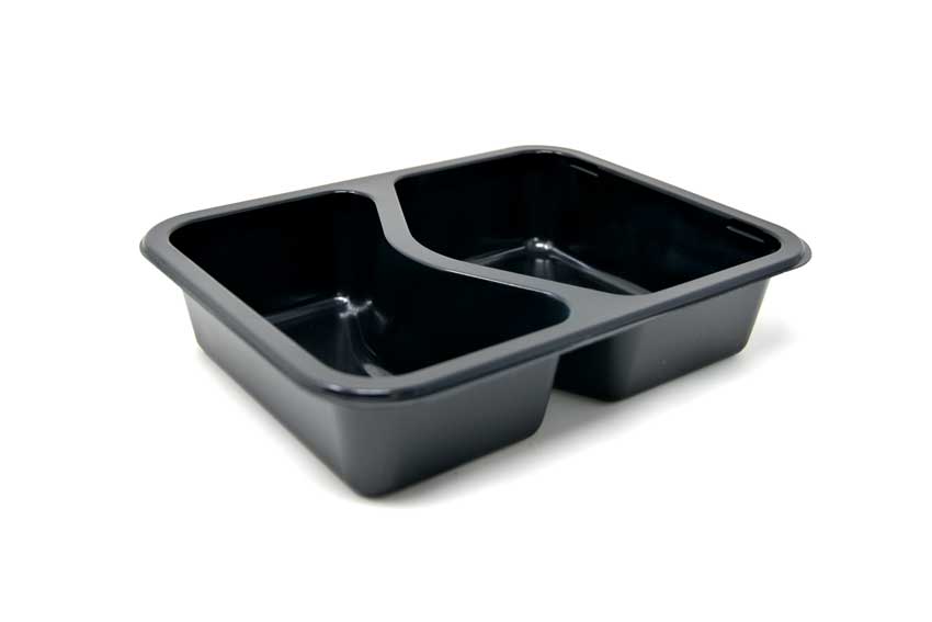 Black 2-Compartment Tray view 4