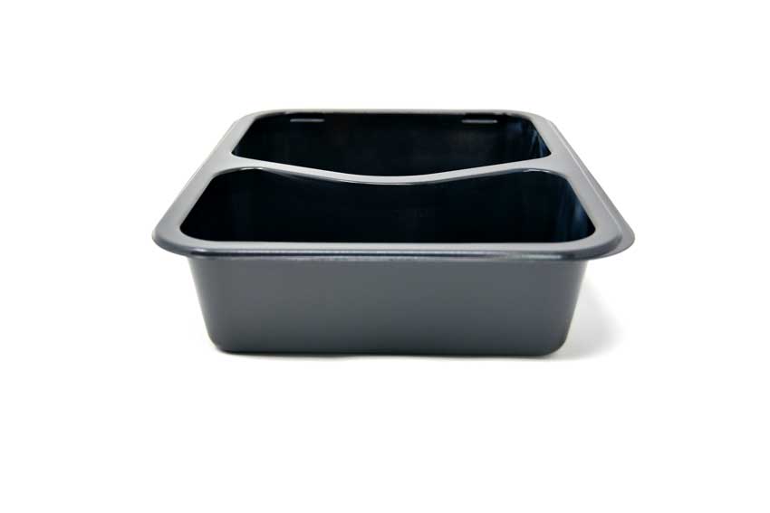 Black 2-Compartment Tray view 5