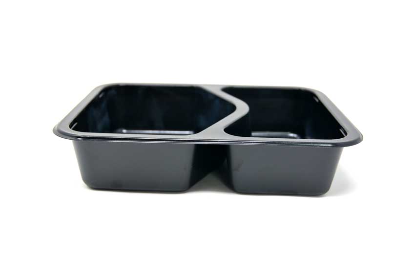 Black 2-Compartment Tray view 6