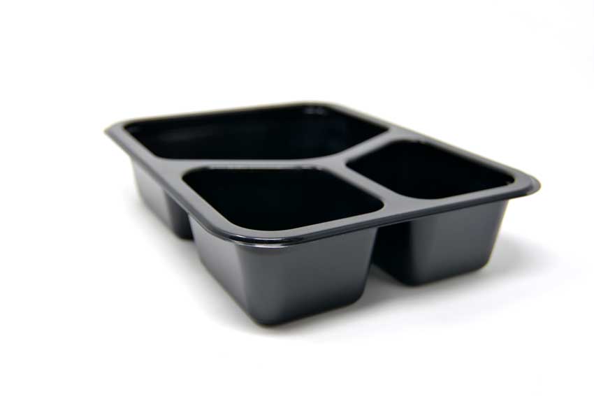 Black 3-Compartment Tray