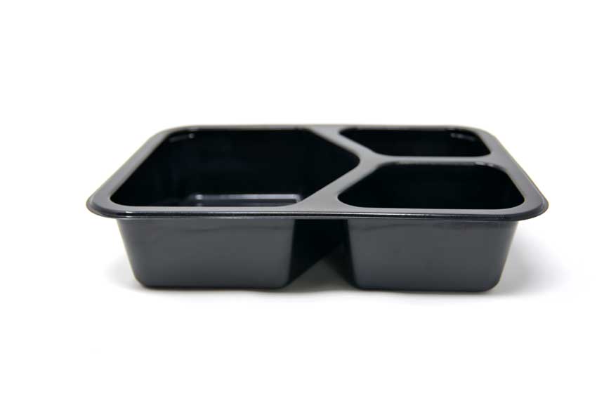 Black 3-Compartment Tray view 4