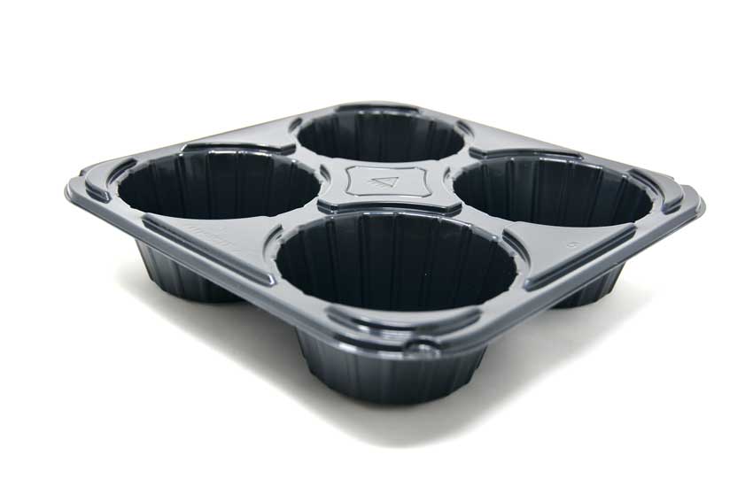 4-Compartment CPET Tray view 3